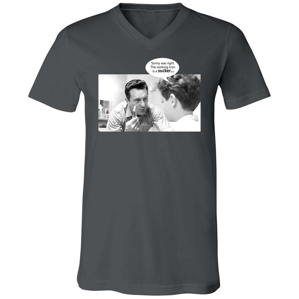 Unisex V-Neck T-Shirt - 1XFDQHCD - Asphalt - 13