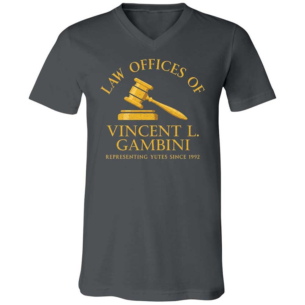 Unisex V-Neck T-Shirt - 7S1UDBRF - Asphalt - 13