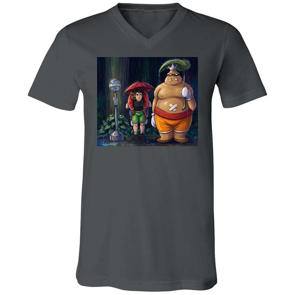 Unisex V-Neck T-Shirt - ZMMYEUBV - Asphalt - 13