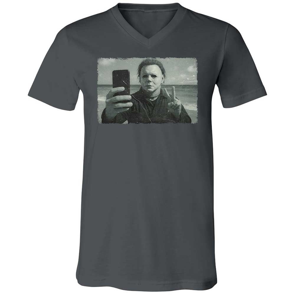 Unisex V-Neck T-Shirt - 8QT7X672 - Asphalt - 13