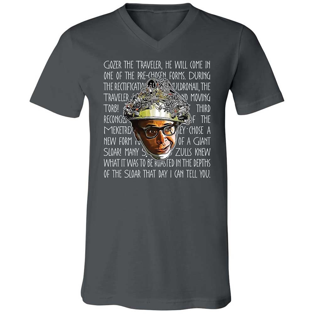Unisex V-Neck T-Shirt - W1X6DM6J - Asphalt - 13