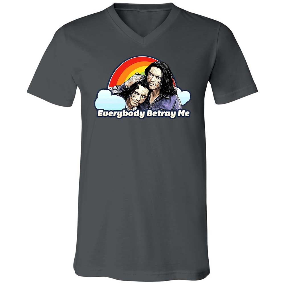 Unisex V-Neck T-Shirt - CZCXWZ7F - Asphalt - 13