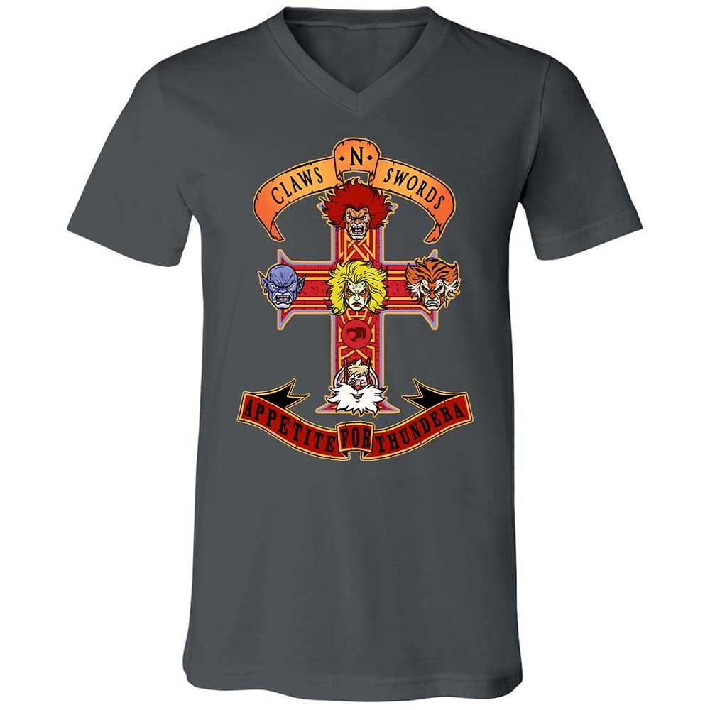 Unisex V-Neck T-Shirt - N34D6KRC - Asphalt - 13
