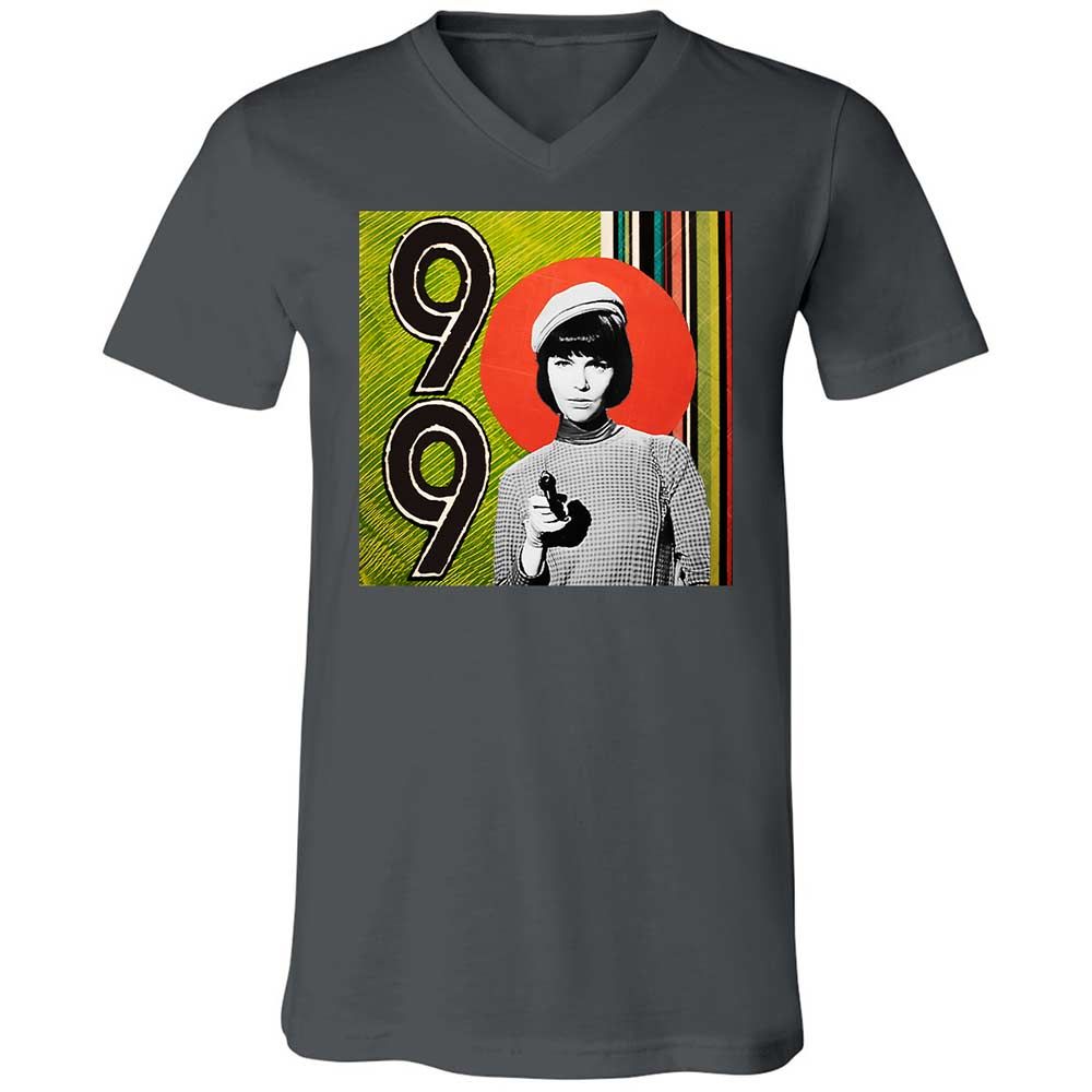 Unisex V-Neck T-Shirt - 4BJL6VHZ - Asphalt - 13