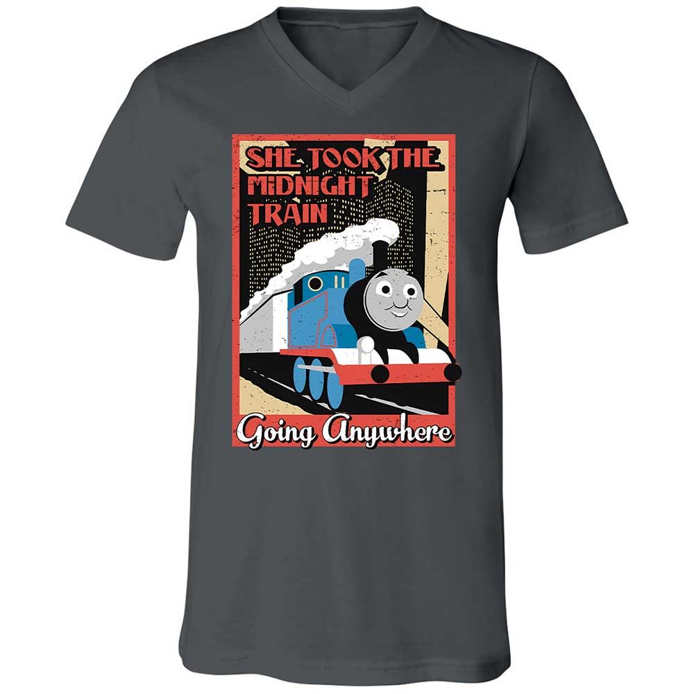 Unisex V-Neck T-Shirt - 4FNZSVWU - Asphalt - 13