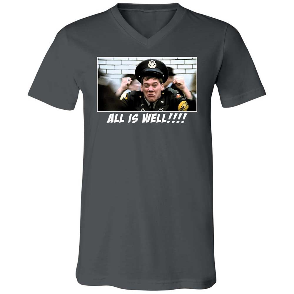Unisex V-Neck T-Shirt - Q6XM7DZE - Asphalt - 13