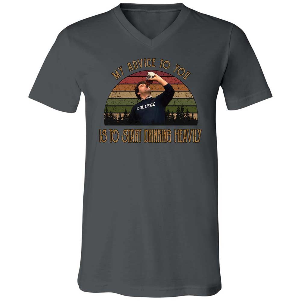 Unisex V-Neck T-Shirt - 6C3ECR4M - Asphalt - 13