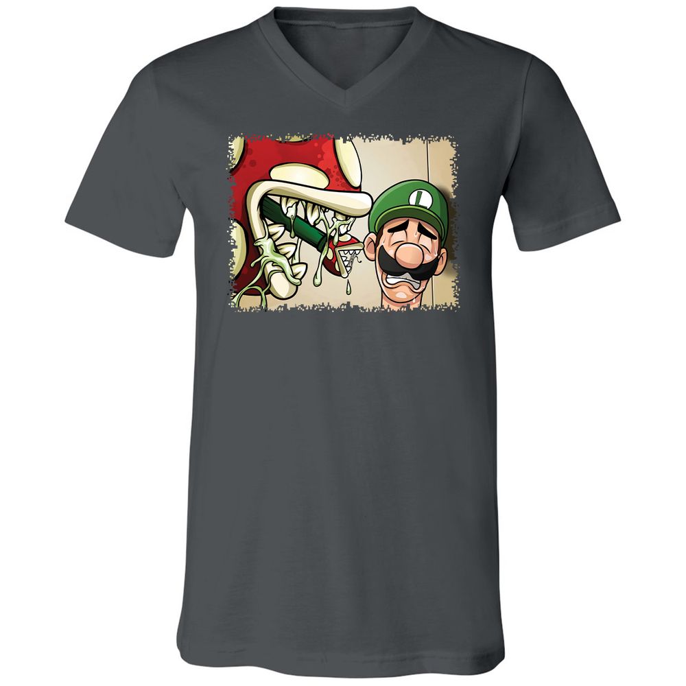 Unisex V-Neck T-Shirt - XJW8PZVB - Asphalt - 13