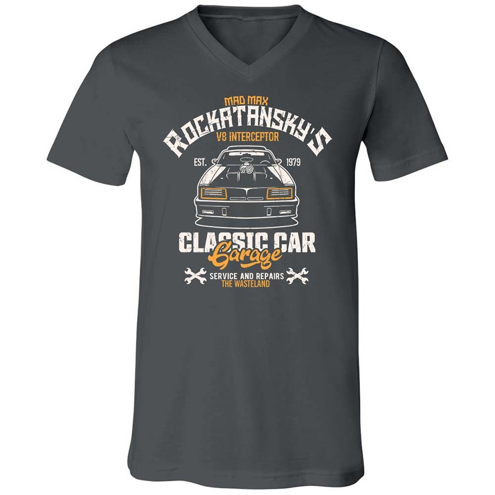 Unisex V-Neck T-Shirt - RN6ZEVTQ - Asphalt - 13