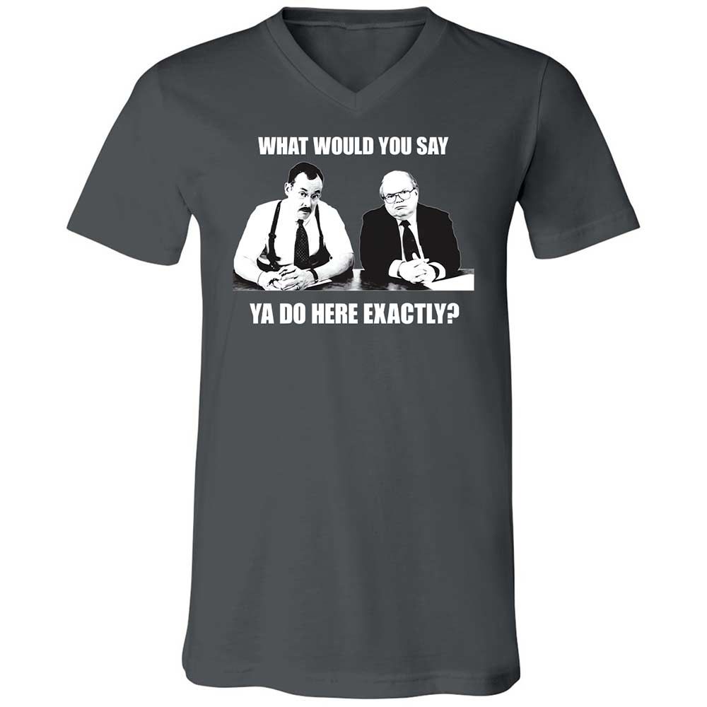 Unisex V-Neck T-Shirt - LJAEUEBJ - Asphalt - 13