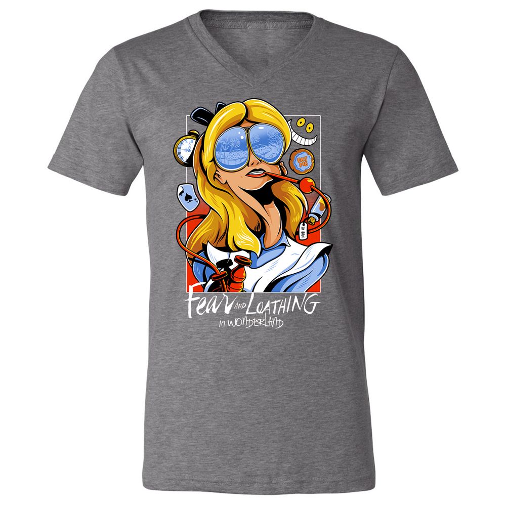 Unisex V-Neck T-Shirt - P7K7CRL8 - Deep Heather - 13