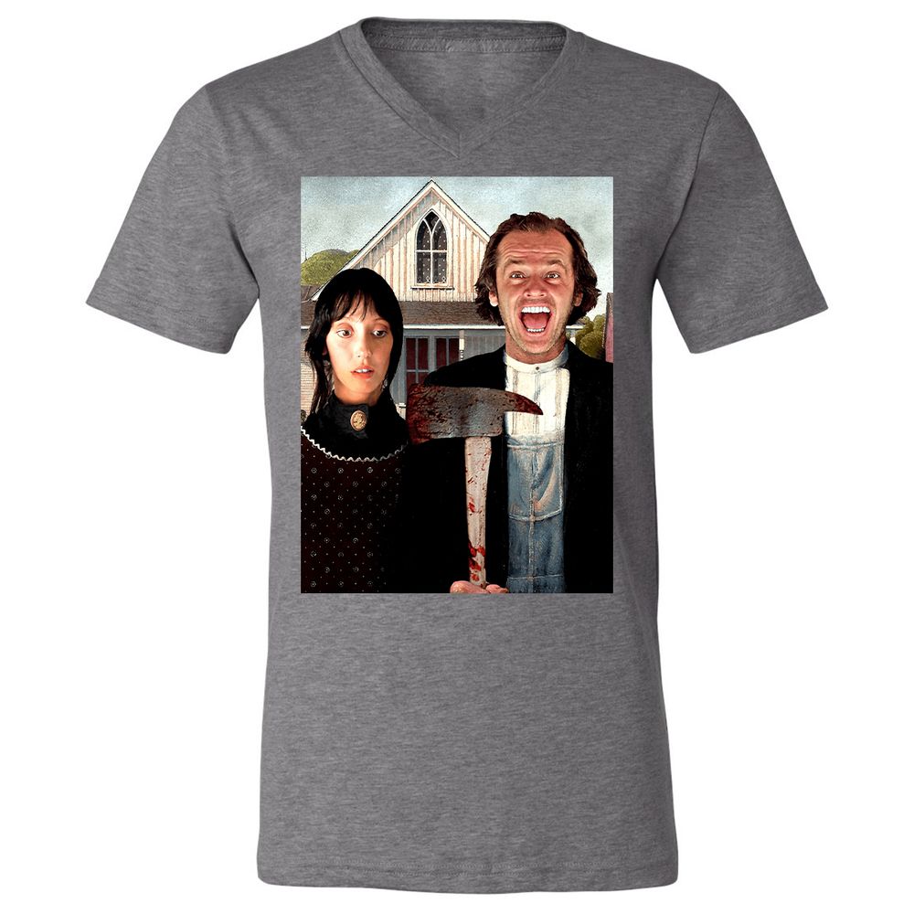Unisex V-Neck T-Shirt - T1BJ8QQF - Deep Heather - 13