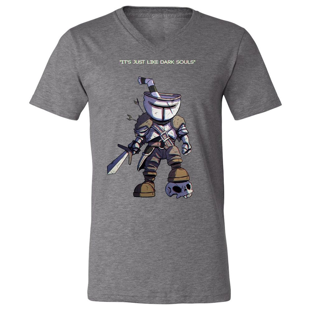 Unisex V-Neck T-Shirt - K9KEENSN - Deep Heather - 13