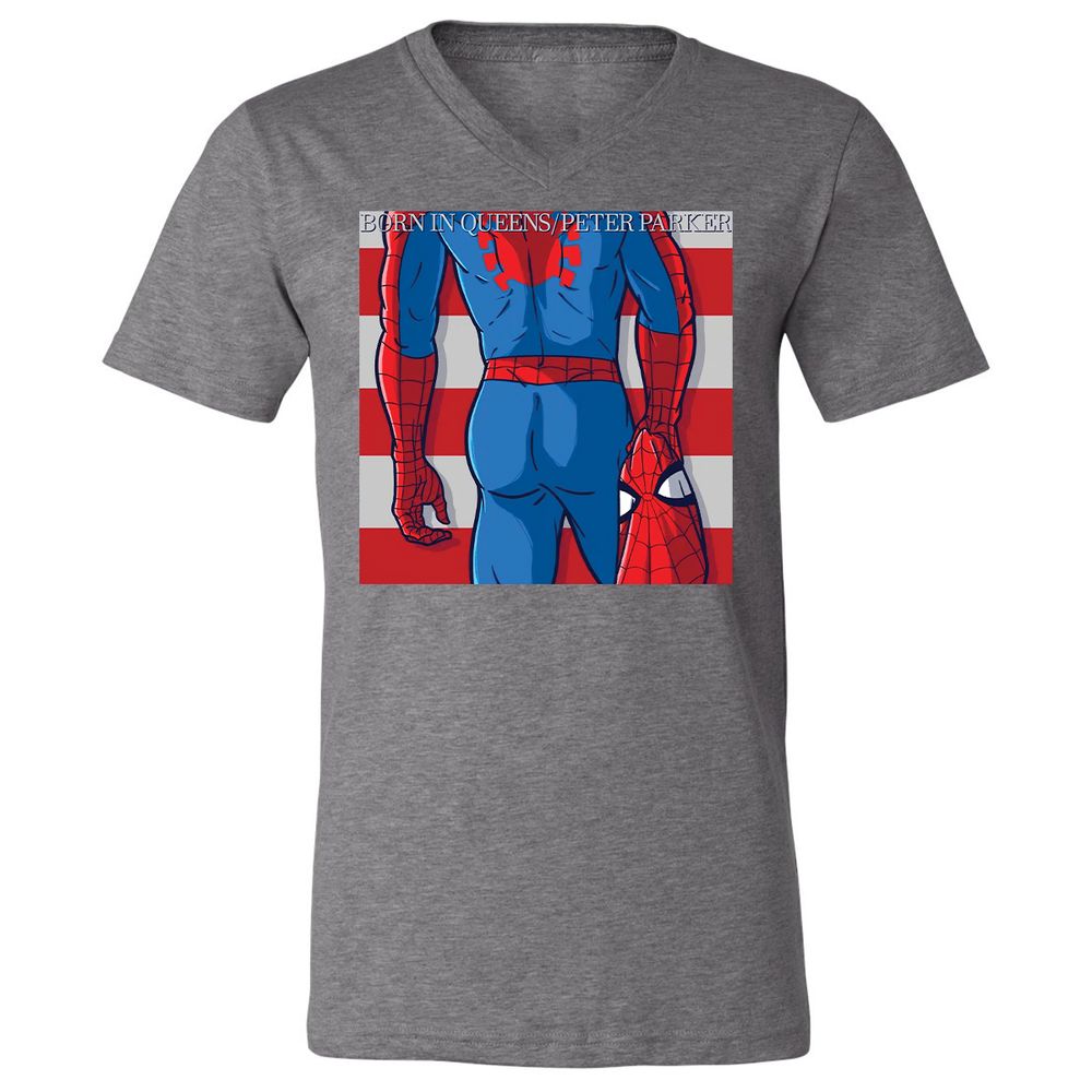 Unisex V-Neck T-Shirt - PR1H39WB - Deep Heather - 13