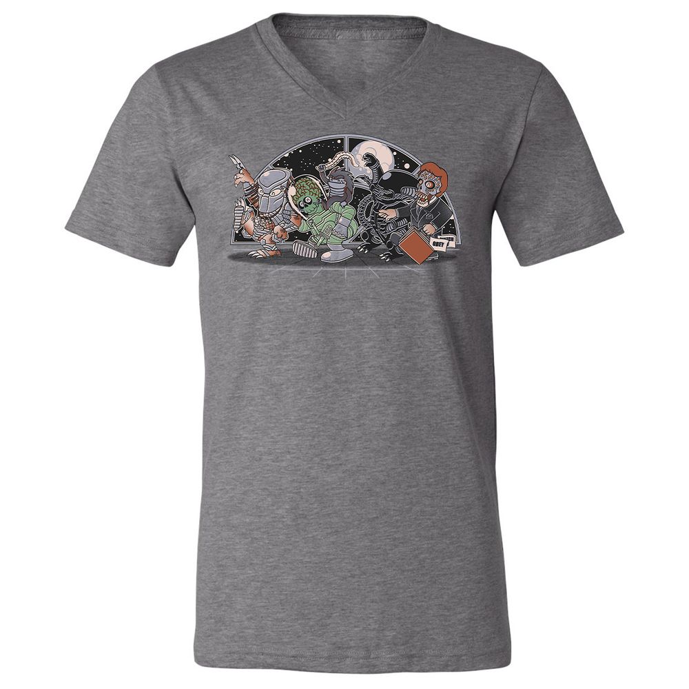 Unisex V-Neck T-Shirt - 8N4DM9Y6 - Deep Heather - 13