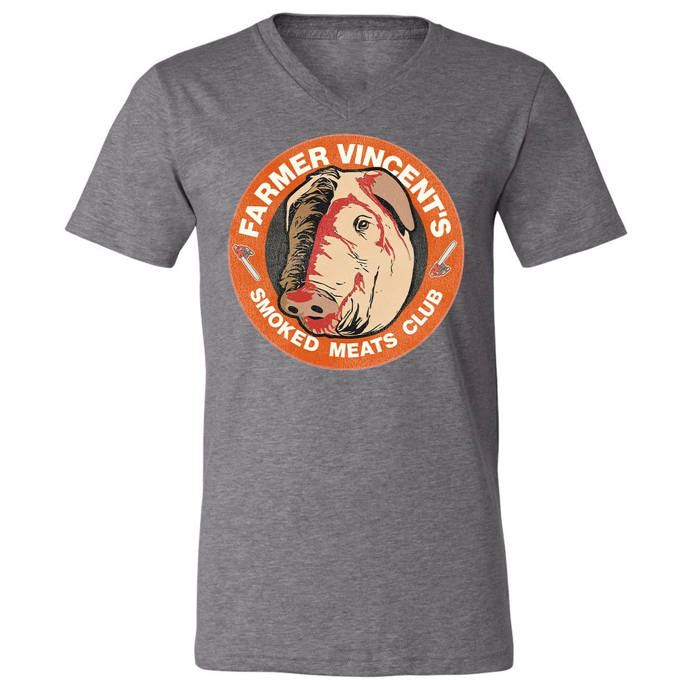 Unisex V-Neck T-Shirt - N86UGHQP - Deep Heather - 13