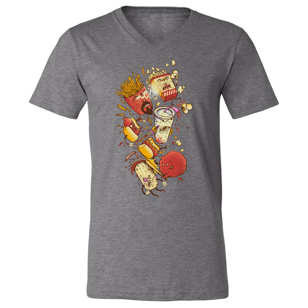 Unisex V-Neck T-Shirt - EFBJG8E1 - Deep Heather - 13