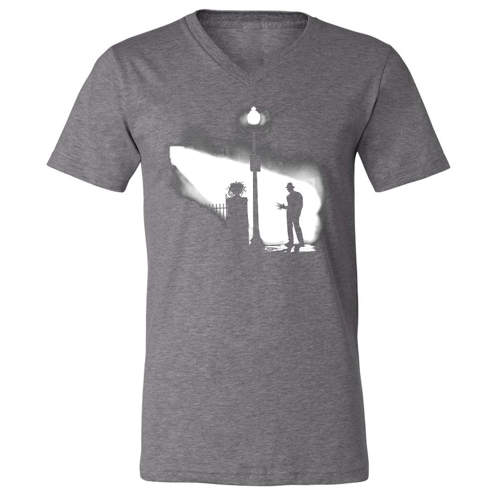 Unisex V-Neck T-Shirt - ZKA5L1MQ - Deep Heather - 13