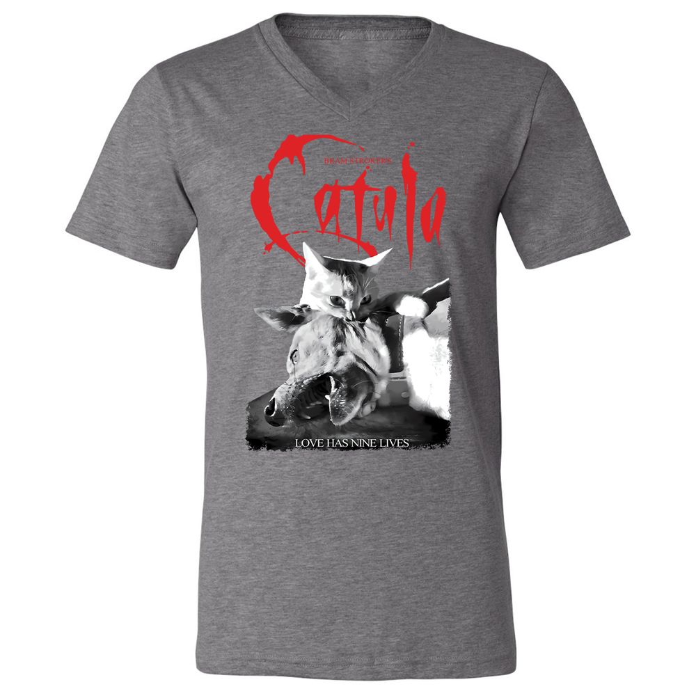 Unisex V-Neck T-Shirt - ZRJR2XPP - Deep Heather - 13