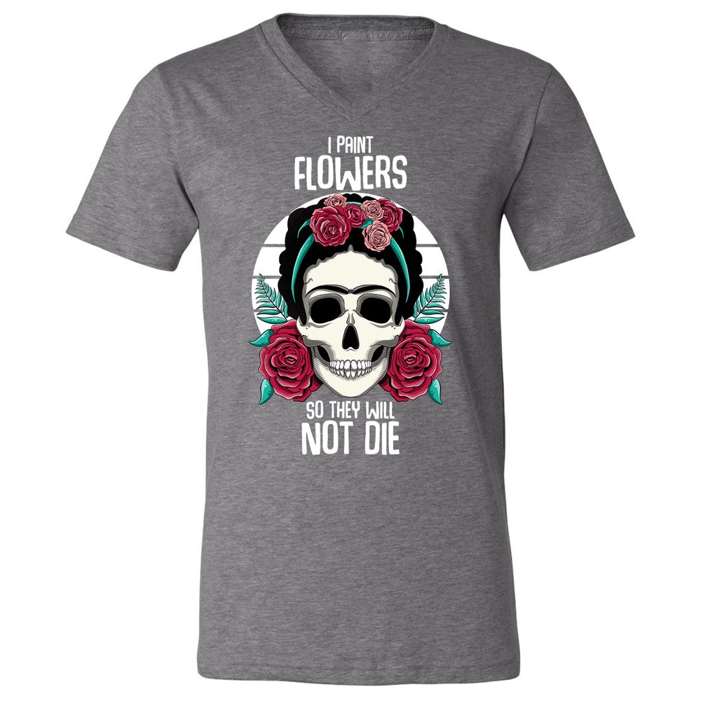 Unisex V-Neck T-Shirt - JXFCFX79 - Deep Heather - 13
