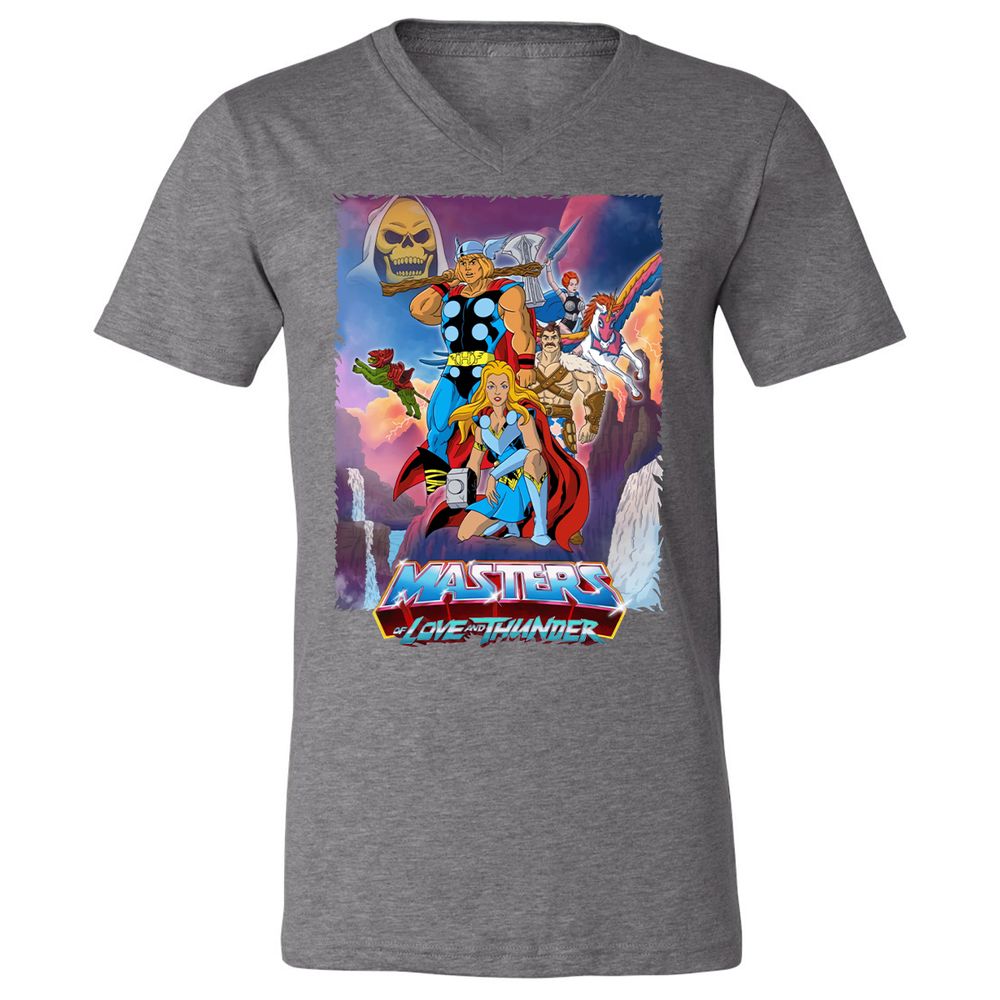 Unisex V-Neck T-Shirt - XEB6EWRZ - Deep Heather - 13