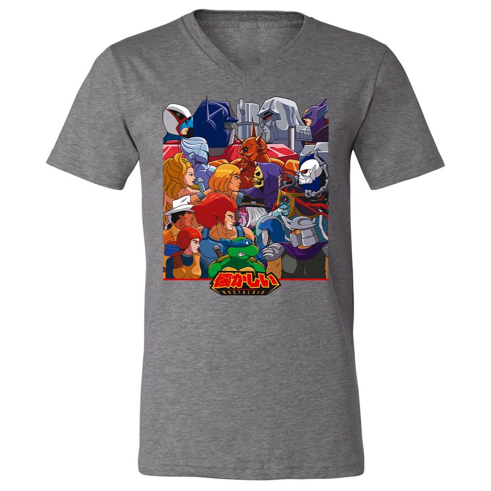 Unisex V-Neck T-Shirt - RGPYEBFQ - Deep Heather - 13