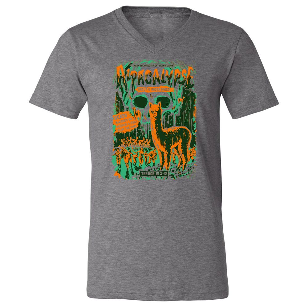 Unisex V-Neck T-Shirt - ASVZRE4L - Deep Heather - 13