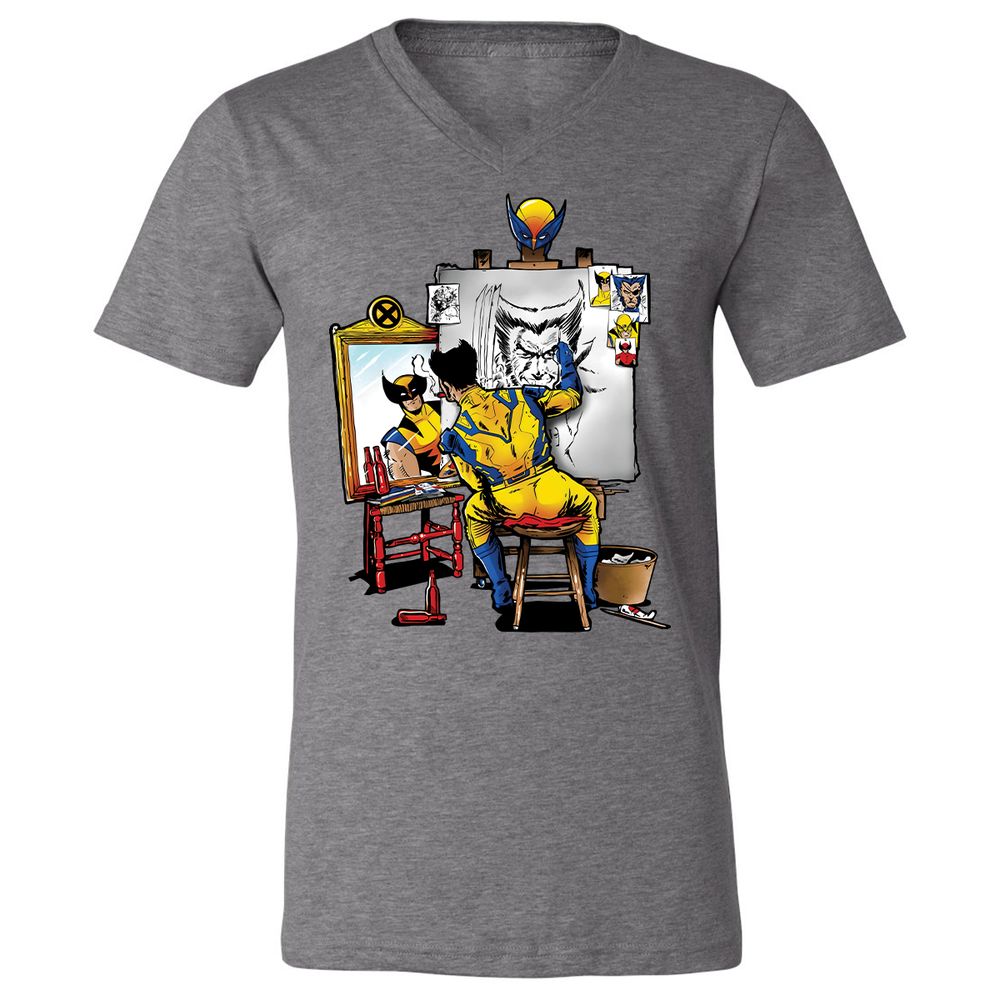 Unisex V-Neck T-Shirt - D9ZMUZ84 - Deep Heather - 13