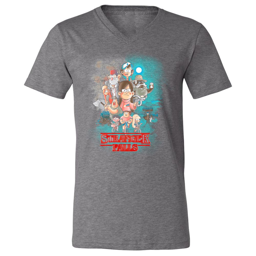 Unisex V-Neck T-Shirt - JCPJSFLS - Deep Heather - 13