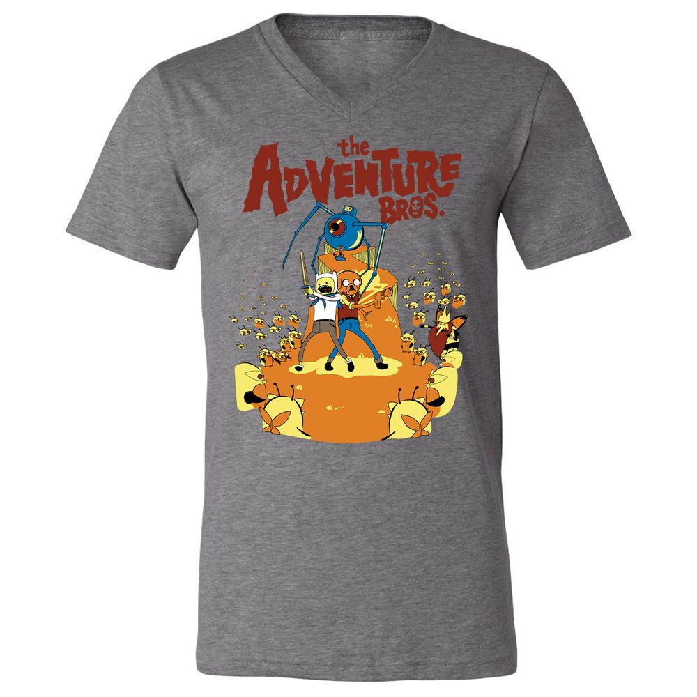 Unisex V-Neck T-Shirt - 6MTN8LAS - Deep Heather - 13