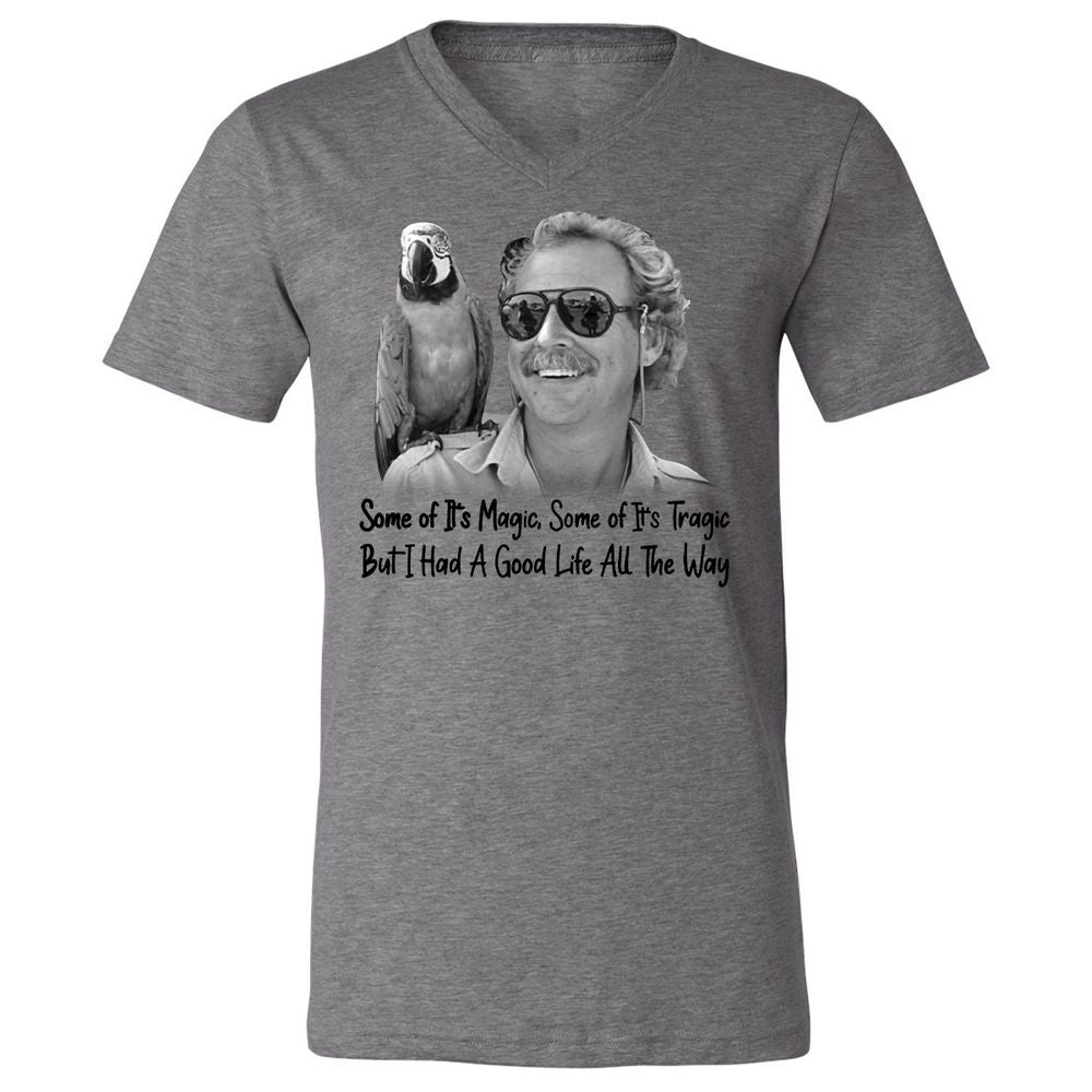 Unisex V-Neck T-Shirt - WWWR79GR - Deep Heather - 13