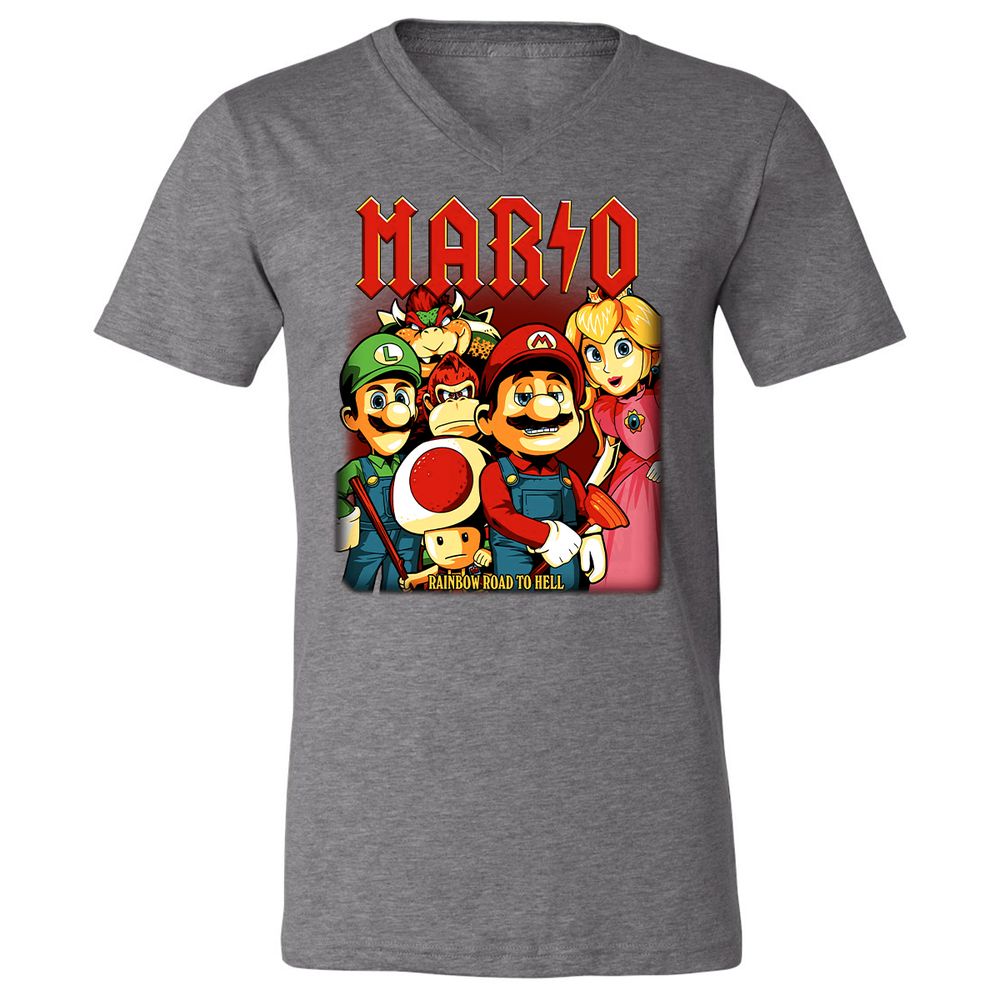 Unisex V-Neck T-Shirt - HJHXGP9C - Deep Heather - 13