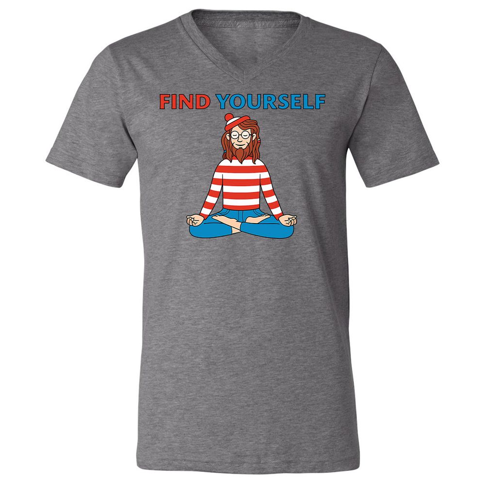 Unisex V-Neck T-Shirt - KCHR5MSW - Deep Heather - 13