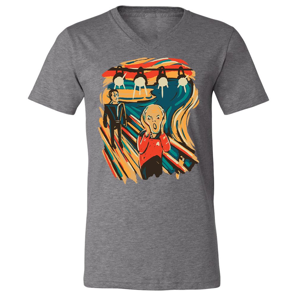 Unisex V-Neck T-Shirt - B2C6BUCT - Deep Heather - 13