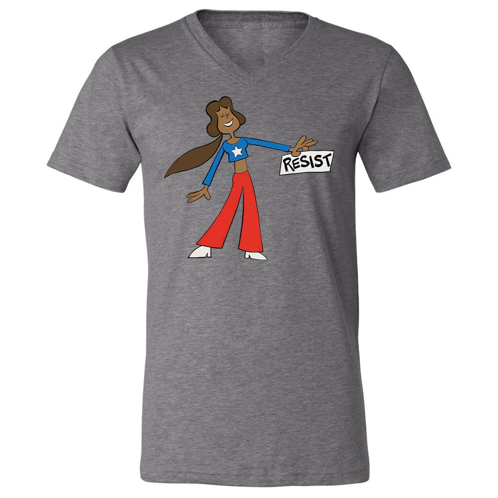 Unisex V-Neck T-Shirt - PWAZPWNF - Deep Heather - 13