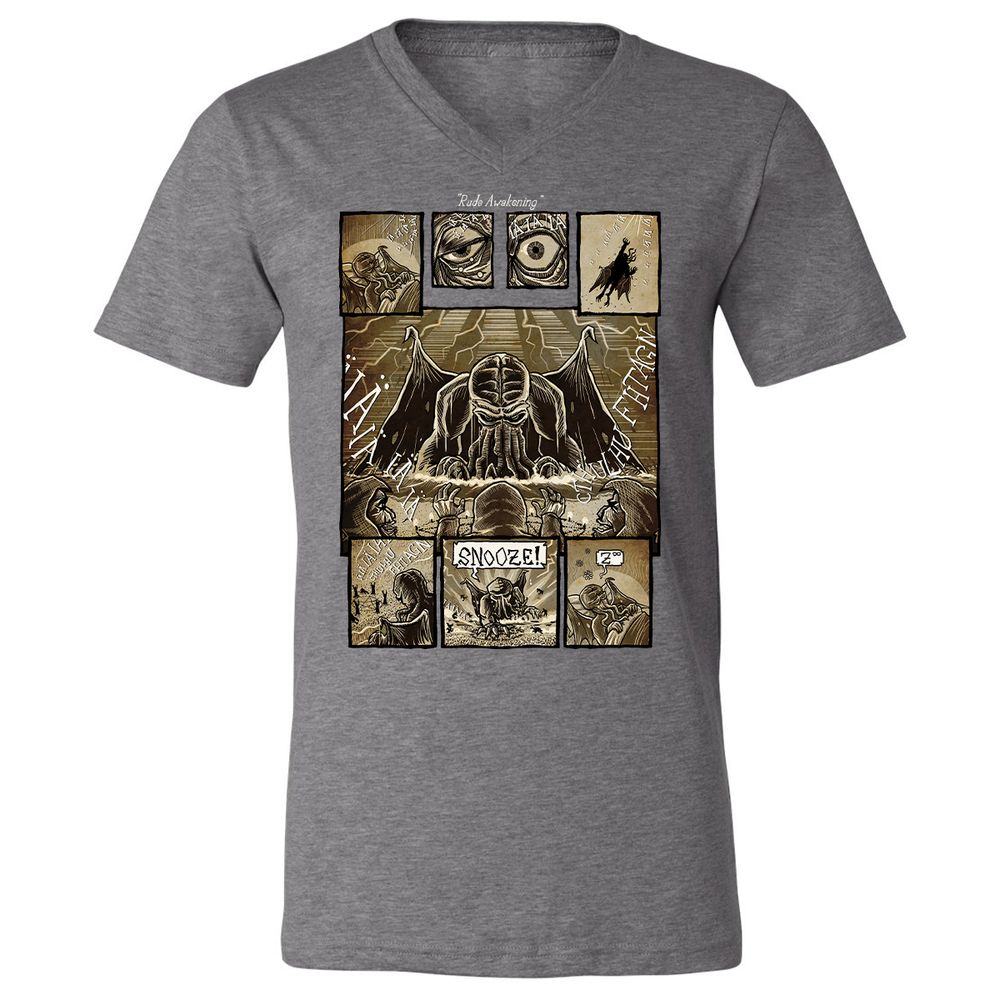 Unisex V-Neck T-Shirt - ABLSS4ZC - Deep Heather - 13