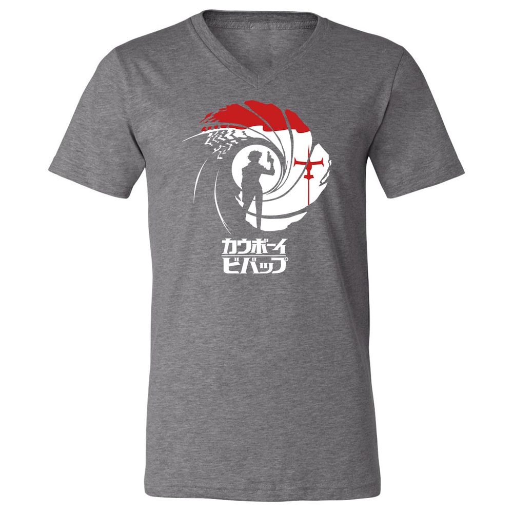 Unisex V-Neck T-Shirt - WJ7MDR21 - Deep Heather - 13