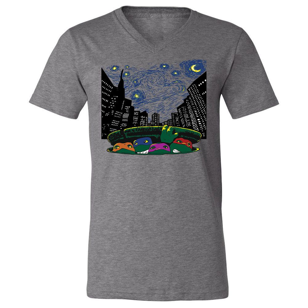 Unisex V-Neck T-Shirt - RBDQT7AU - Deep Heather - 13