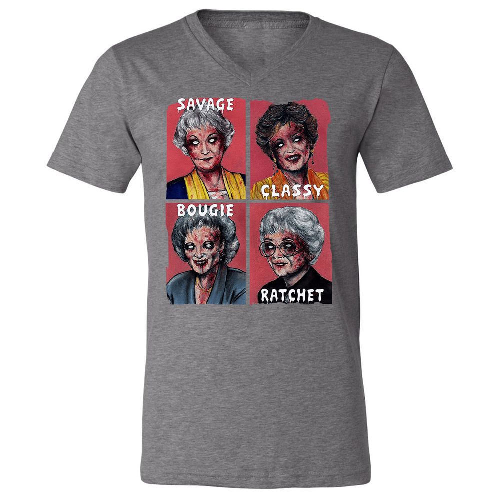 Unisex V-Neck T-Shirt - URHG9LDF - Deep Heather - 13