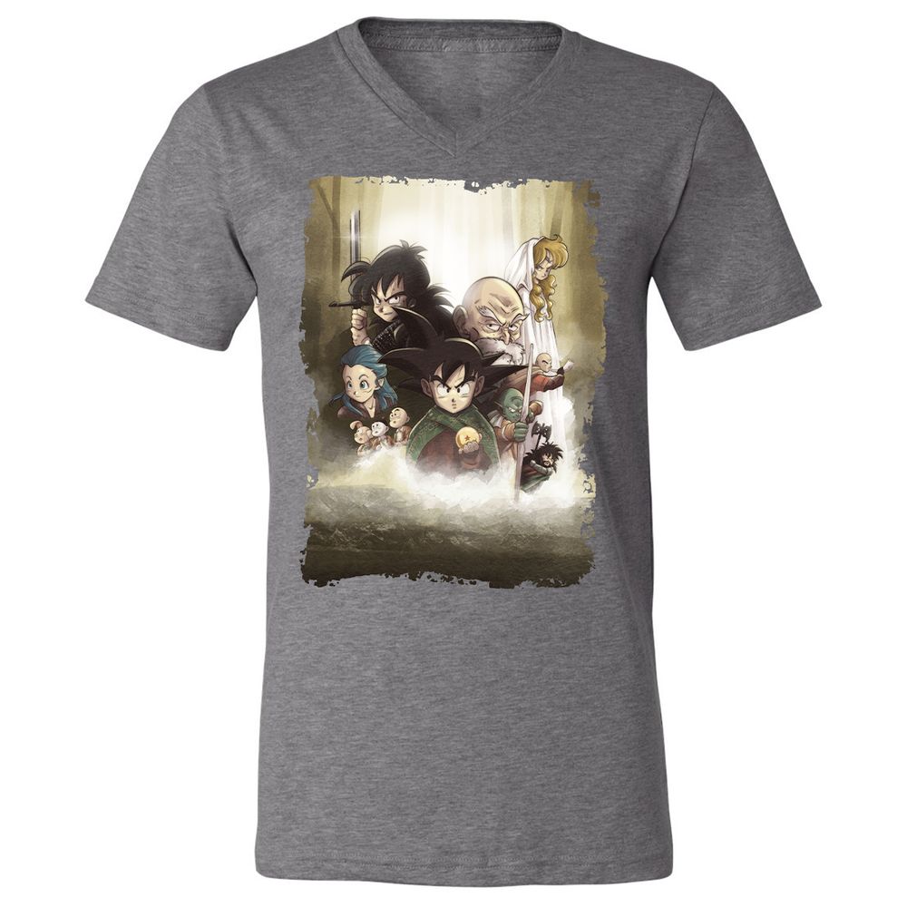Unisex V-Neck T-Shirt - ZNUUR6J7 - Deep Heather - 13