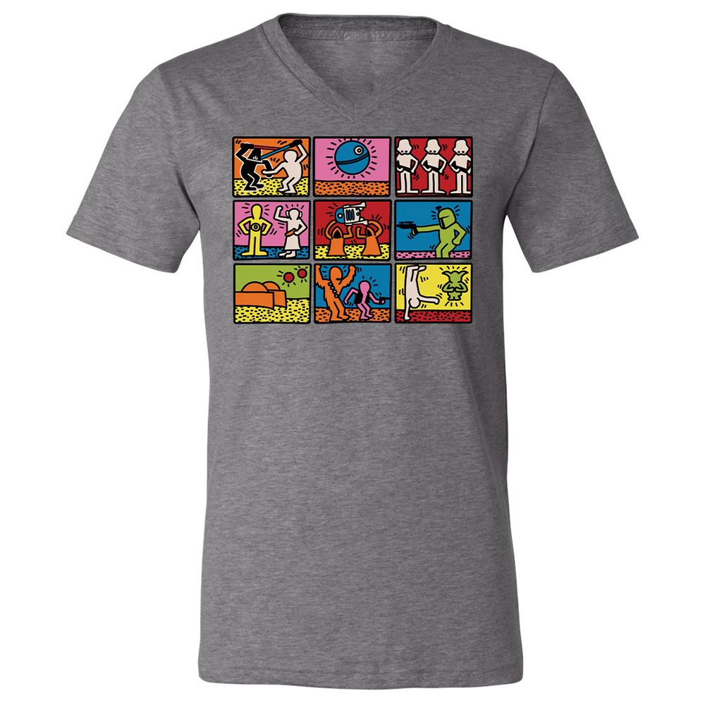 Unisex V-Neck T-Shirt - B3XSFHCD - Deep Heather - 13