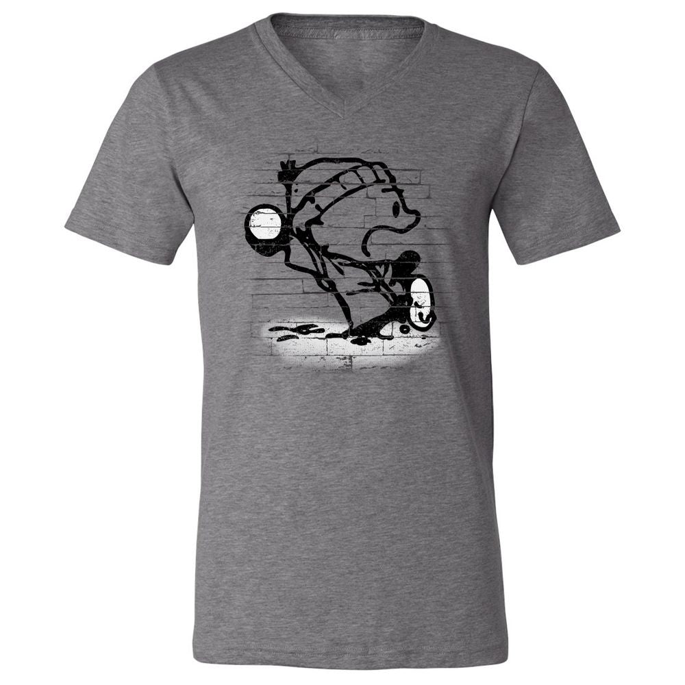Unisex V-Neck T-Shirt - WAQWTSGZ - Deep Heather - 13