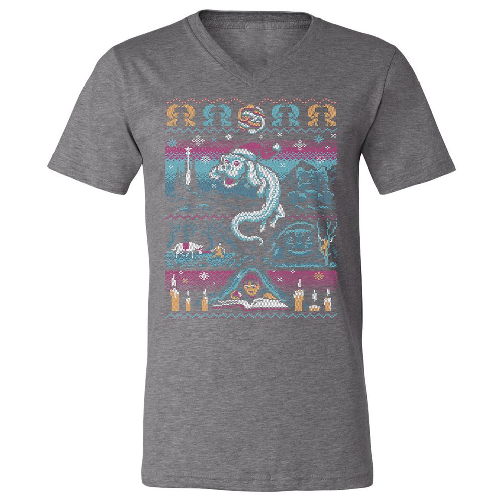 Unisex V-Neck T-Shirt - 9ZKDRY92 - Deep Heather - 13