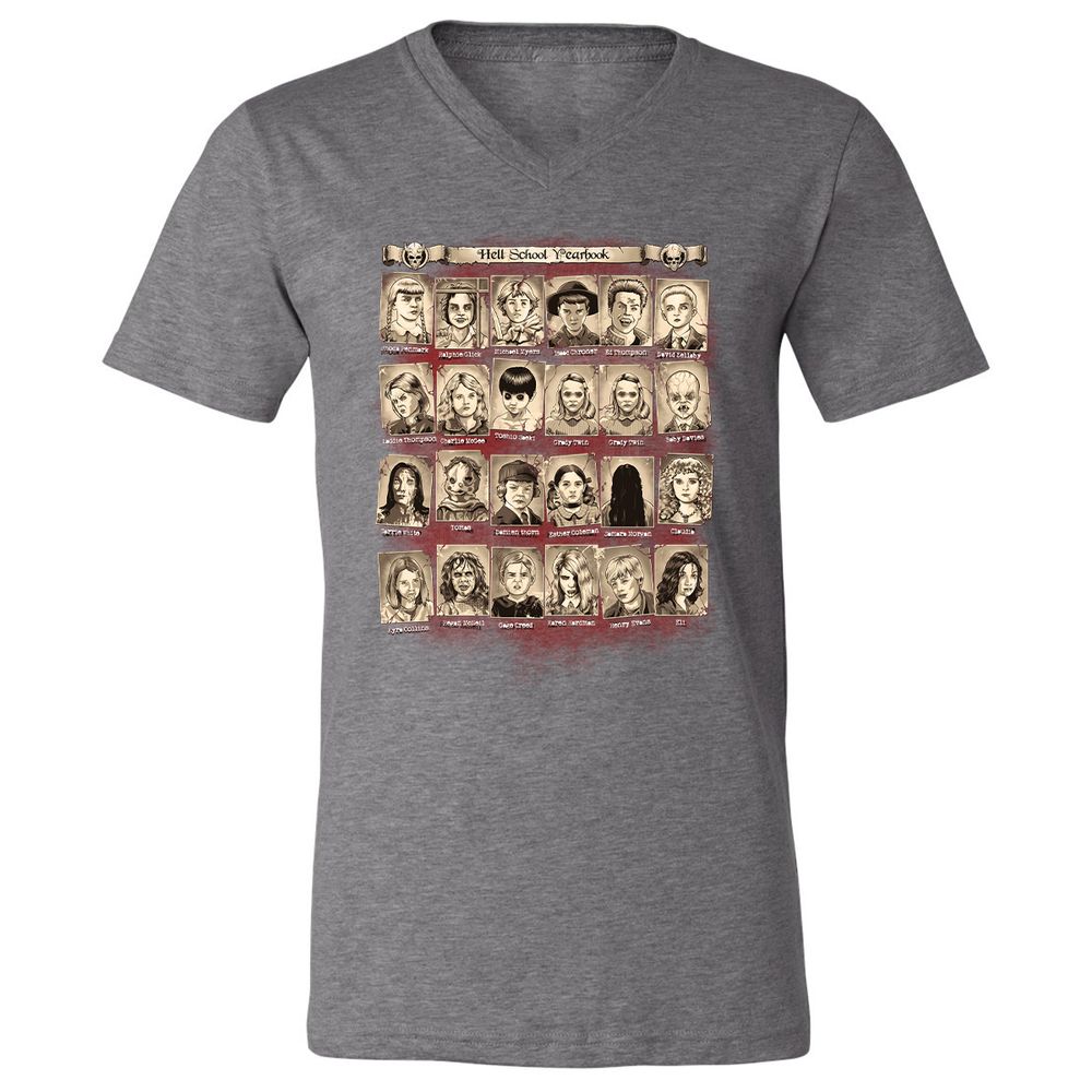 Unisex V-Neck T-Shirt - GMA6QG6P - Deep Heather - 13