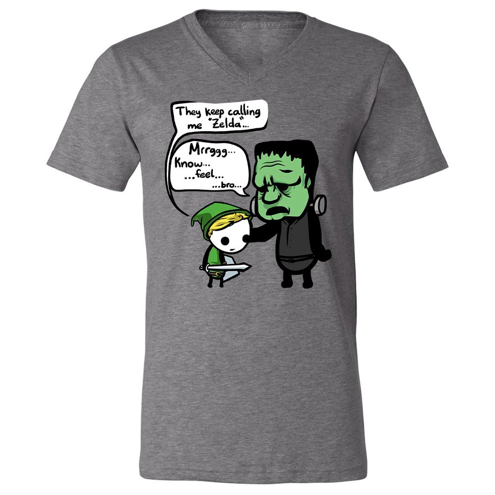 Unisex V-Neck T-Shirt - 6GPRYMHJ - Deep Heather - 13