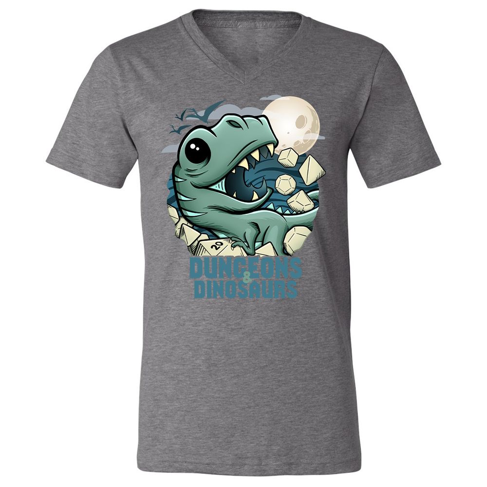 Unisex V-Neck T-Shirt - L4HCKPDR - Deep Heather - 13