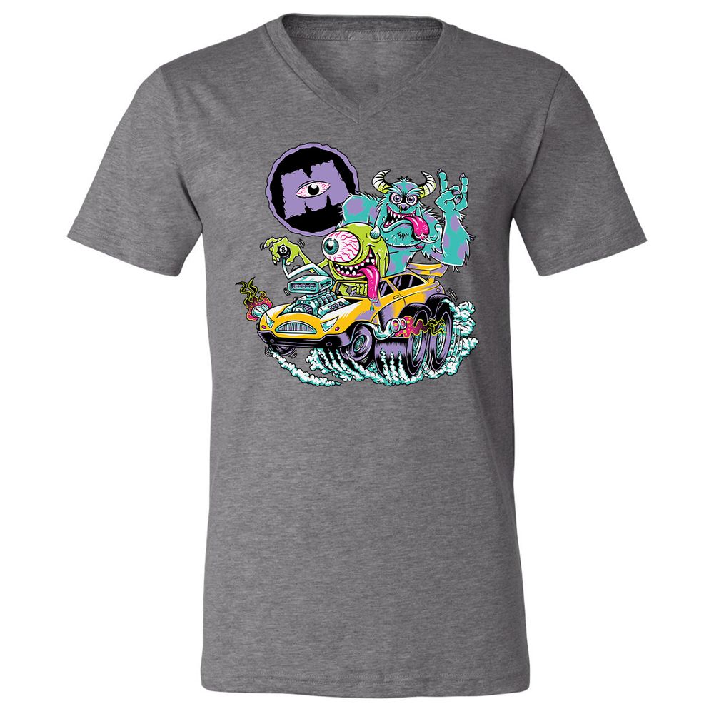Unisex V-Neck T-Shirt - 3Q33CLQ4 - Deep Heather - 13