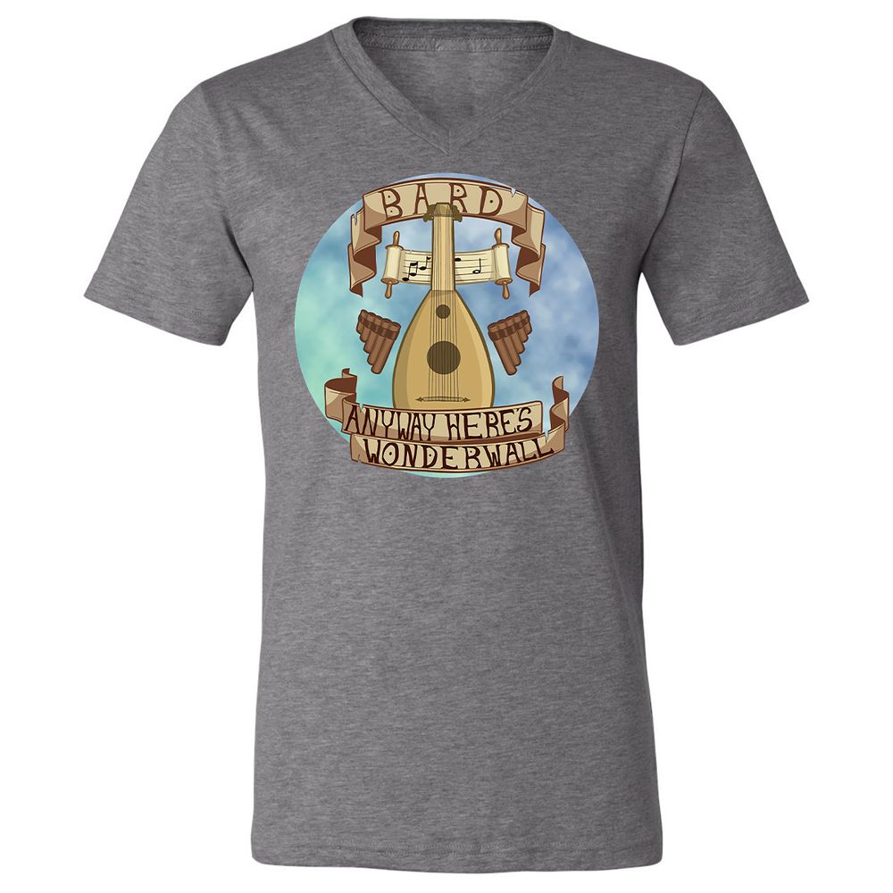 Unisex V-Neck T-Shirt - BGAU93W9 - Deep Heather - 13