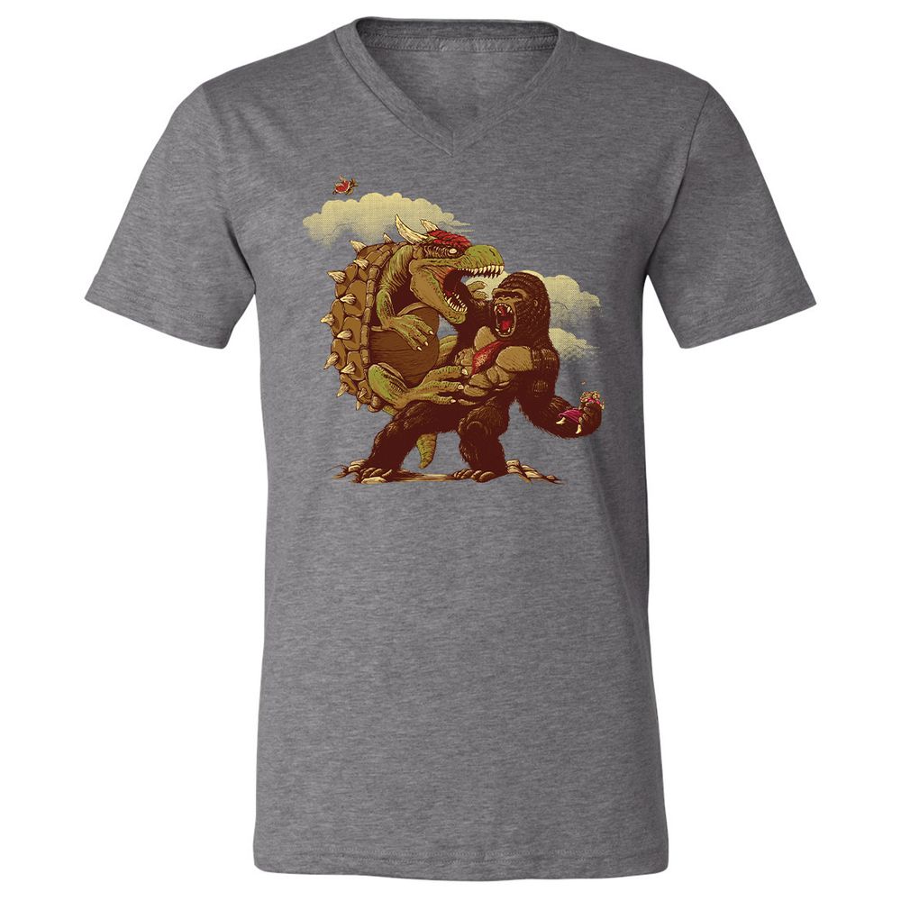 Unisex V-Neck T-Shirt - N5FBLYUQ - Deep Heather - 13