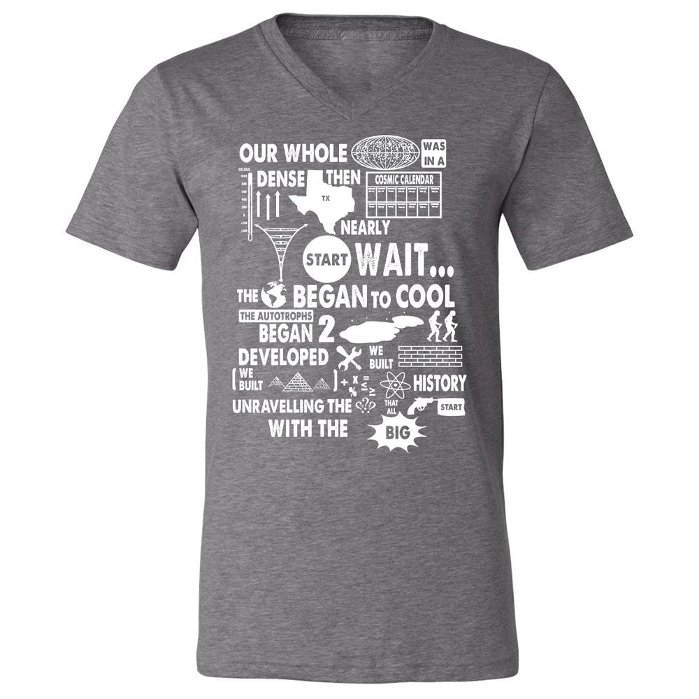 Unisex V-Neck T-Shirt - 7UFVHU83 - Deep Heather - 13
